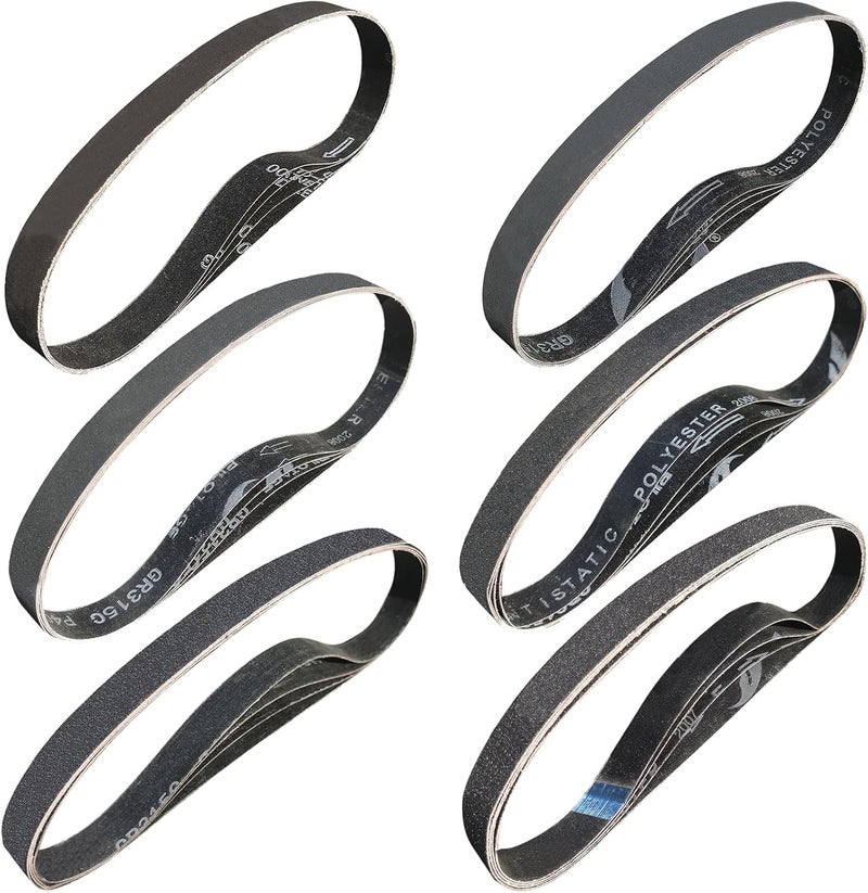 SACKORANGE 24 Pack 1 x 30 Inch Silicon Carbide Sanding Belts Assorted -120 240 400 600 800 and 1000 Grits, High Performance Sander Belts For Knife Sharpening and Metalworking - Image 1